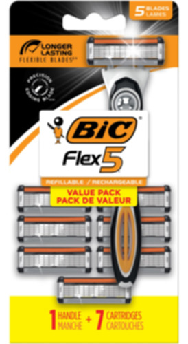Bic Flex 5 Maquinillas De Afeitar Recargables Para Hombres,