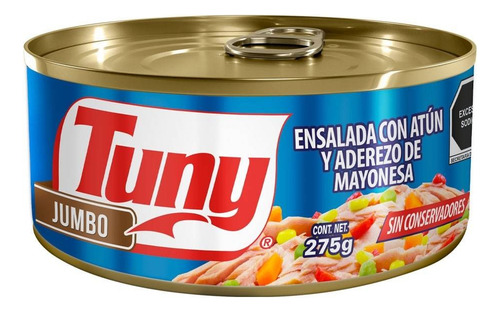 3 Pza AtĂșn Tuny Jumbo Ensalada Con Aderezo De Mayonesa 275 G