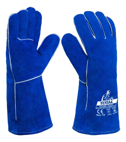 Guantes Suaves Para Soldar Talla 14 . Cuero De Vaca. (par) 