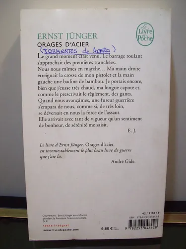 Adp Orages D'acier Ernst Junger / Ed Christian Bourgois 2013 (Usado)