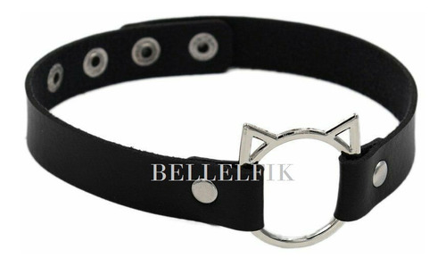 Choker Colgante Collar Negro Grueso Unisex Moda Cadena Cuero