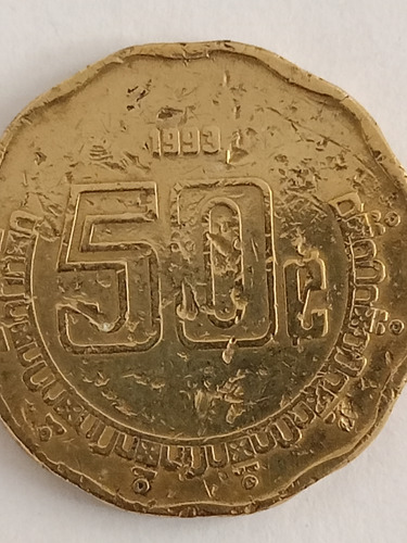 1 Moneda De 50 Ctvs. Año 1993  C/error  .