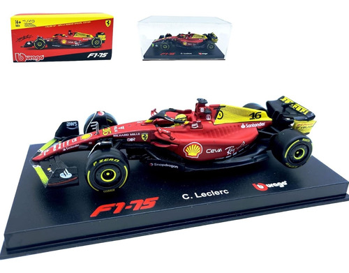 Ferrari F1-75 #16 Charles Leclerc 1/43 Bburago Con Piloto