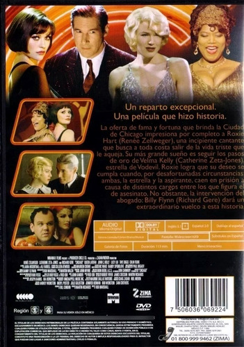 Chicago PelĂcula Catherine Zeta Jones Richard Gere Dvd