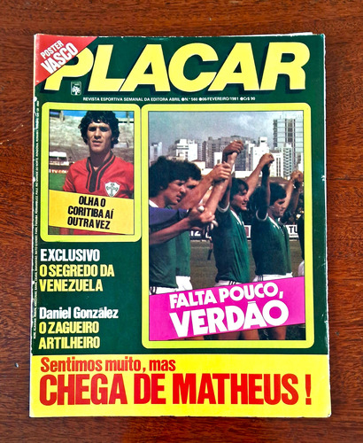 Revista Placar 560  Ótimo 1981 Poster Central Time Do Vasco 