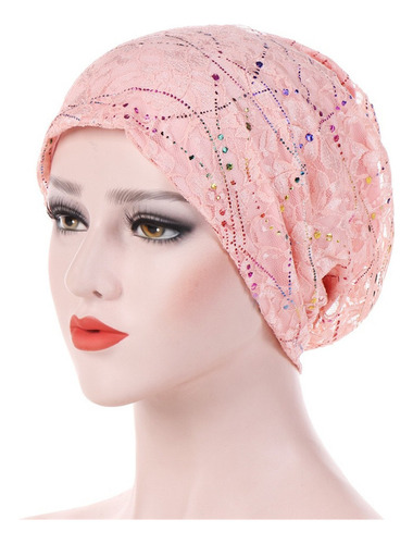 Gorro De Encaje Trenzado G Para Mujer, Con Abalorios, Musulm
