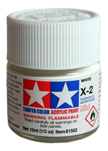 Tinta Acrílica Mini X-2 Branco 10ml Tamiya 81502