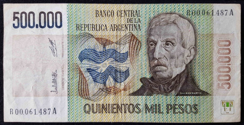 Billete Argentina 500000 Pesos Ley 18188. Reposición 55041
