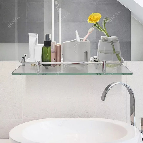 Organizador Ducha Repisa Baño Set 2 Vidrio Templado