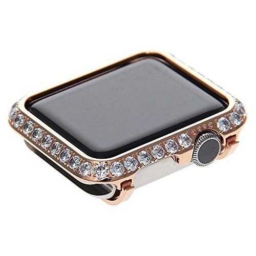 Callancity 42mm Metal Case Platinum Rhinestone 3.0mm Big Siz