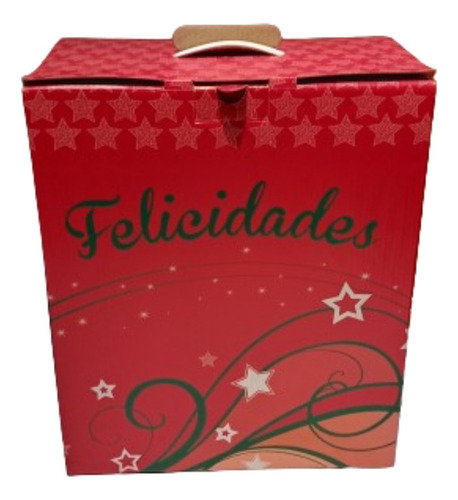 Cajas  Navideñas Felices Fiestas  De Carton Impresas