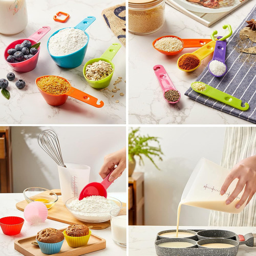 Liquid Measuring Cups 1-cup 2-cup, Measuring Spoons Set For
