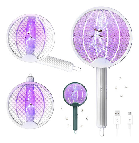 Matamoscas Eléctrico Recargable Y Plegable Con Luz Led