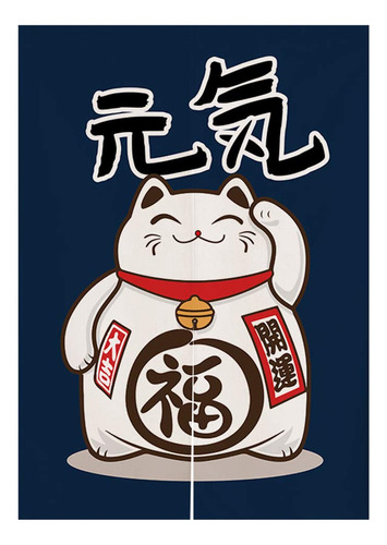 Cortina Japonesa Noren Para Puerta Maneki Neko Lucky Cat 29