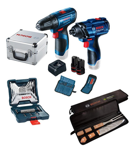 Combo Bosch Gsr 120-li + Gdr 120-li 2 Bat 2ah Maleta + Kit