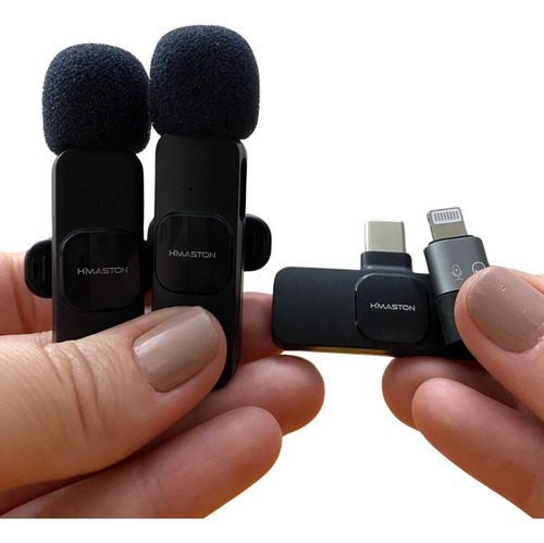Kit 2 Microfones Lapela Profissional Para Iphone Ou Android Pret-entrada Typo C E Iphone.