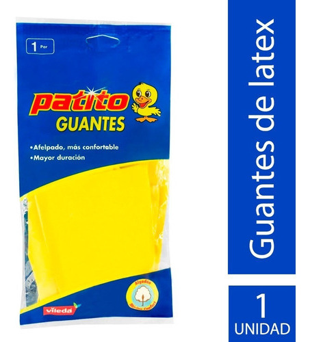 Guante Látex Patito Amarillo Grande X1 Unidad
