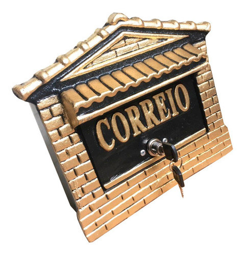 Caixa De Correios / Correspondencia  Para Embutir Muro Parede Colonial Aluminio Fundido Modelo 2 Abertura Fronta Linda