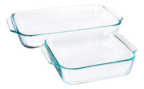 Pyrex Econ Omico 2 Pieza Funte Rectangular 3 Cuarto Cuadrado