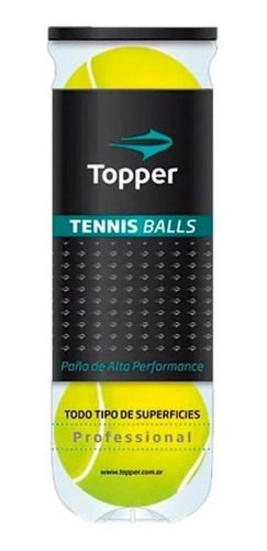 Tubo De Pelotas Topper  Tenis Unisex X3 Amarillo Cli