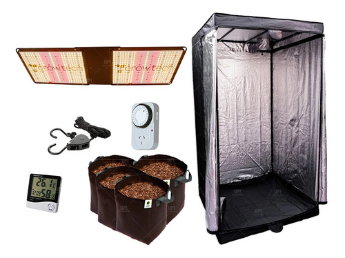 Kit Indoor Carpa 100 Growtech Quantum 300 Accesorios Macetas