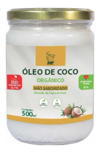 Imagem 1 de 2 de Oleo De Coco 500ml Sem Sabor Hf Suplements