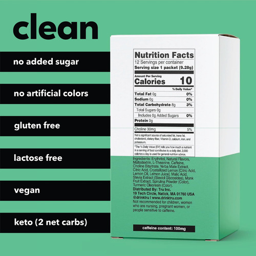 Tru Focus Polvo Energético Natural Fresa Kiwi 12 Sobres
