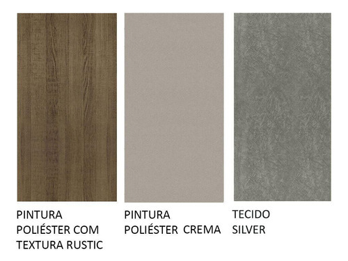 Sala Jantar Mesa Tampo Vidro 4 Cadeiras Silver Avril Madesa Cor Rustic/Crema/Silver