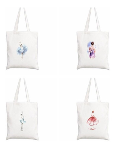 Tote Bag Bolso De Lona Con Bailarina Ballet Sdr12