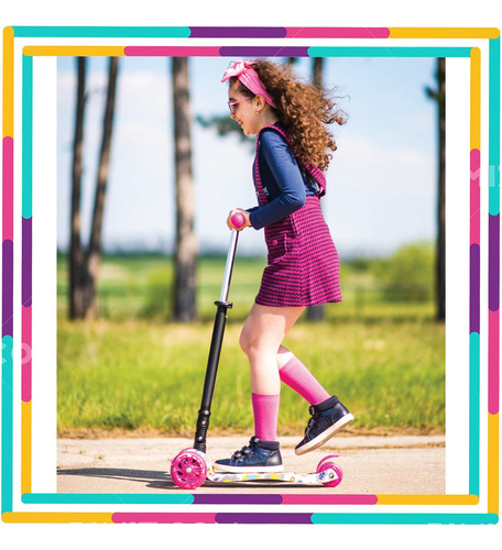Patinete Infantil 3 Ruedas Altura Ajustable Cubiertas Anchas