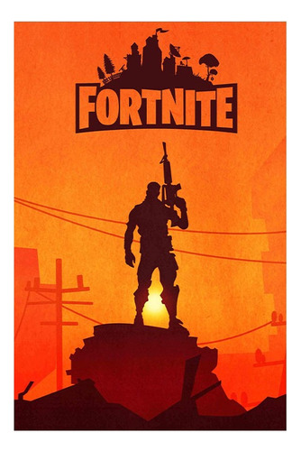 Quadro Decorativo Sala Quarto Gamer Fortnite A2 40 X 60 Cm