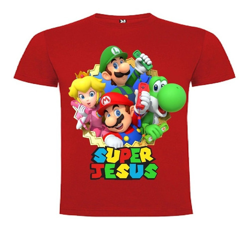 Polera Mario Bros Y Amigos Personalizada Niños Algodón100%