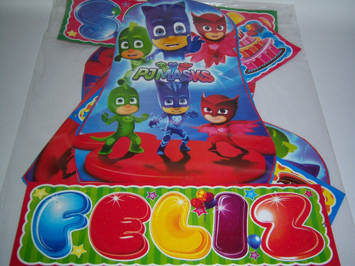 Kit Adornos Movil Mantel Vela Pastel Fiesta Heroes Pj Masks