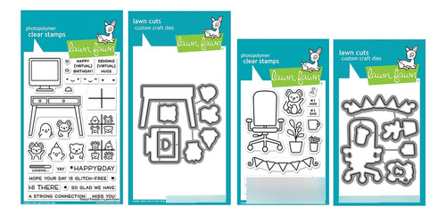 Lawn Fawn Virtual Friends Juego Sello Transparente 4.0 X 6.0