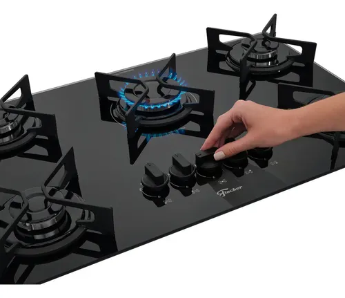 Iron Sem Cooktop a Gás Fischer 5 Bocas Fit Line Trempe Iron | Parcelamento sem juros