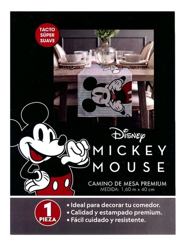 Camino De Mesa Mickey Disney Animado Providencia 40x160cm