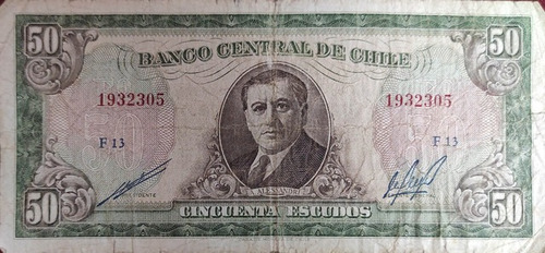 Billete Cincuenta Escudos Chile S3 Cod-192855