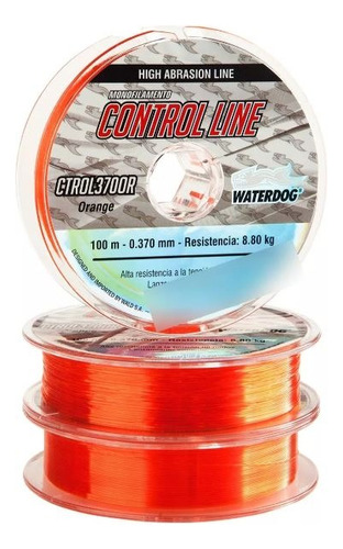 Nylon Tanza Waterdog Control Line 0.52mm 100mts 17,3kg Color Naranja