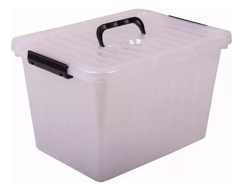 Caja Plastica Transparente Organizadora Con Tapa Manija Color Transparante