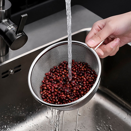 Colador De Malla Fina De Acero Inoxidable Con Mango, Fácil D