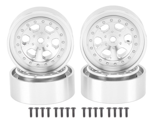 Silver Wheel Hub Upgrade Parts, 4 Unidades, Llantas De 1.3 P
