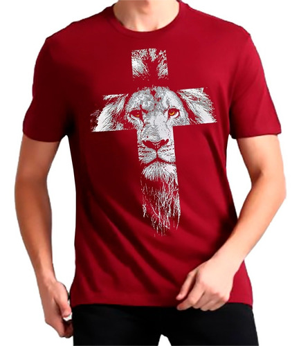 Camiseta Evangélica Cruz Leão De Judá Moda Evangélica 