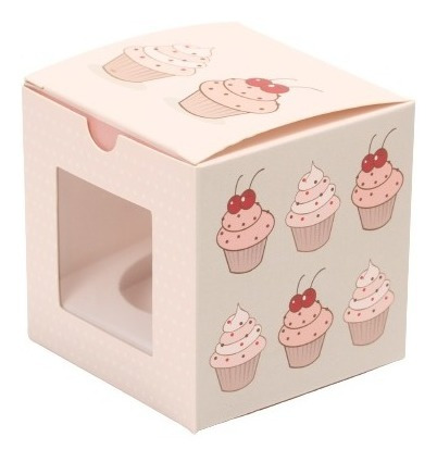 Cajas De Regalos Mini Ponquecito Cupcake Nev. Cereza 40 Und