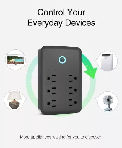 GHome Smart Regleta de alimentación, 3 puertos USB y 3 tomas inteligentes  controladas individualmente, protector de sobretensiones WiFi funciona con