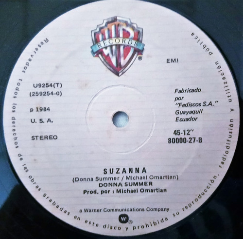 Donna Summer (disco 12  45 Rpm) 1984 (disco Vinilo)