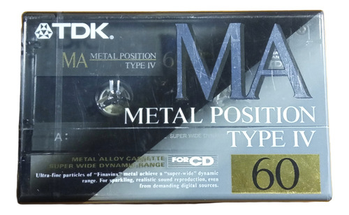 Cassette Virgen De Audio Tdk Ma 60 Minutos Tipo Iv Metal