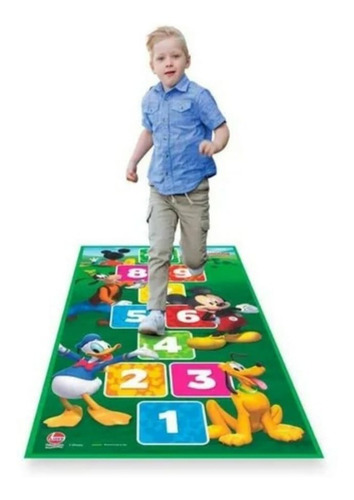 Tapete Amarelinha Infantil Mickey Mouse Lider 402 Cor Verde