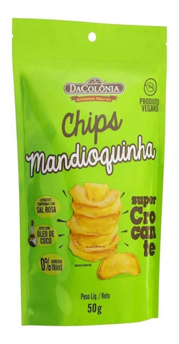 Imagem 3 de 5 de Salgadinho Chips De Mandioquinha Vegano Dacolônia Pouch 50g
