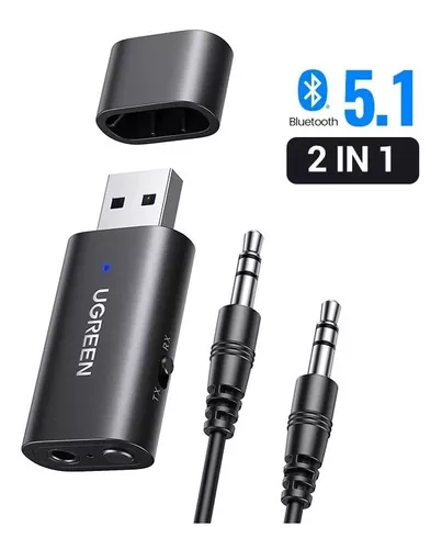  Receptor auxiliar Bluetooth para automóvil, adaptador auxiliar  de coche de 0.138 in, receptor de música de audio Bluetooth 5.0, adaptador  auxiliar inalámbrico para estéreo de automóvil/estéreo  doméstico/auriculares con cable/altavoz