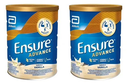 Suplemento Nutricional Ensure Advance de Vainilla en Polvo, Pack x2 de 850 g